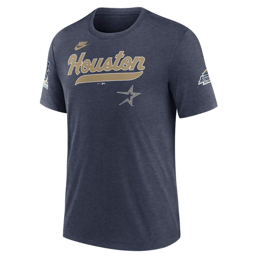 Houston Astros Cooperstown Collection Eras Tri-Blend T-Shirt Heather Navy | Nike