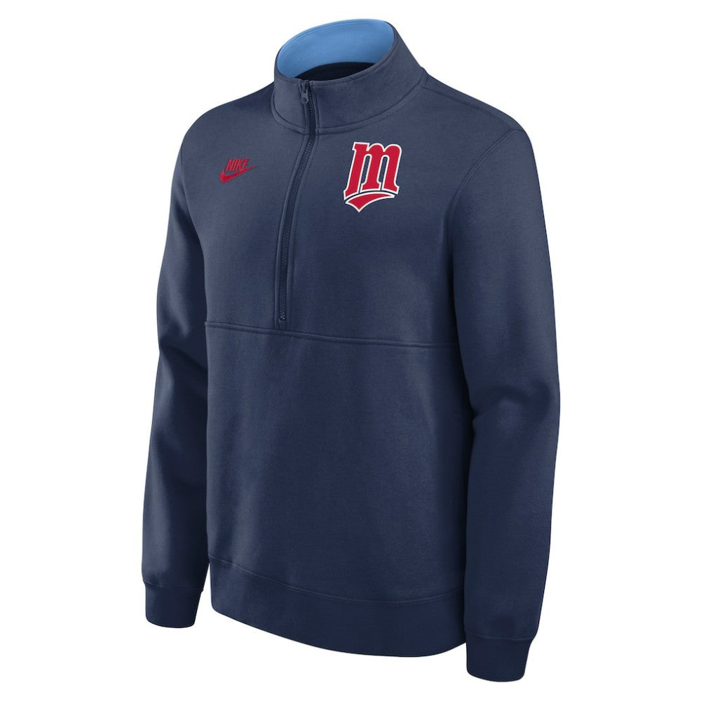 Minnesota Twins Cooperstown Collection Fleece Half-Zip Pullover Navy | Nike