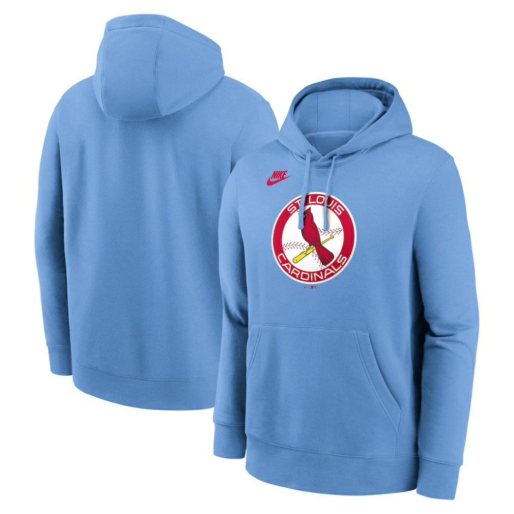 St. Louis Cardinals Cooperstown Collection Logo Club Hoodie Light Blue | Nike