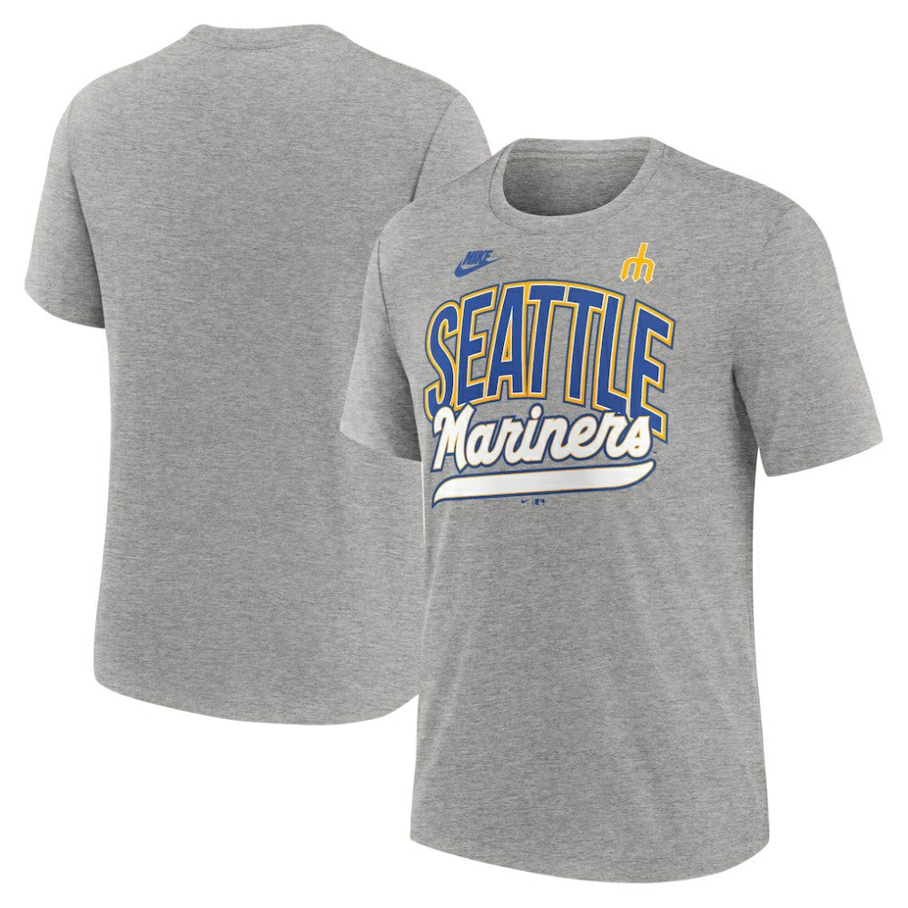 Seattle Mariners Cooperstown Collection Retro Tri-Blend T-Shirt Heather Gray | Nike