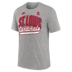 St. Louis Cardinals Cooperstown Collection Retro Tri-Blend T-Shirt Heather Gray | Nike