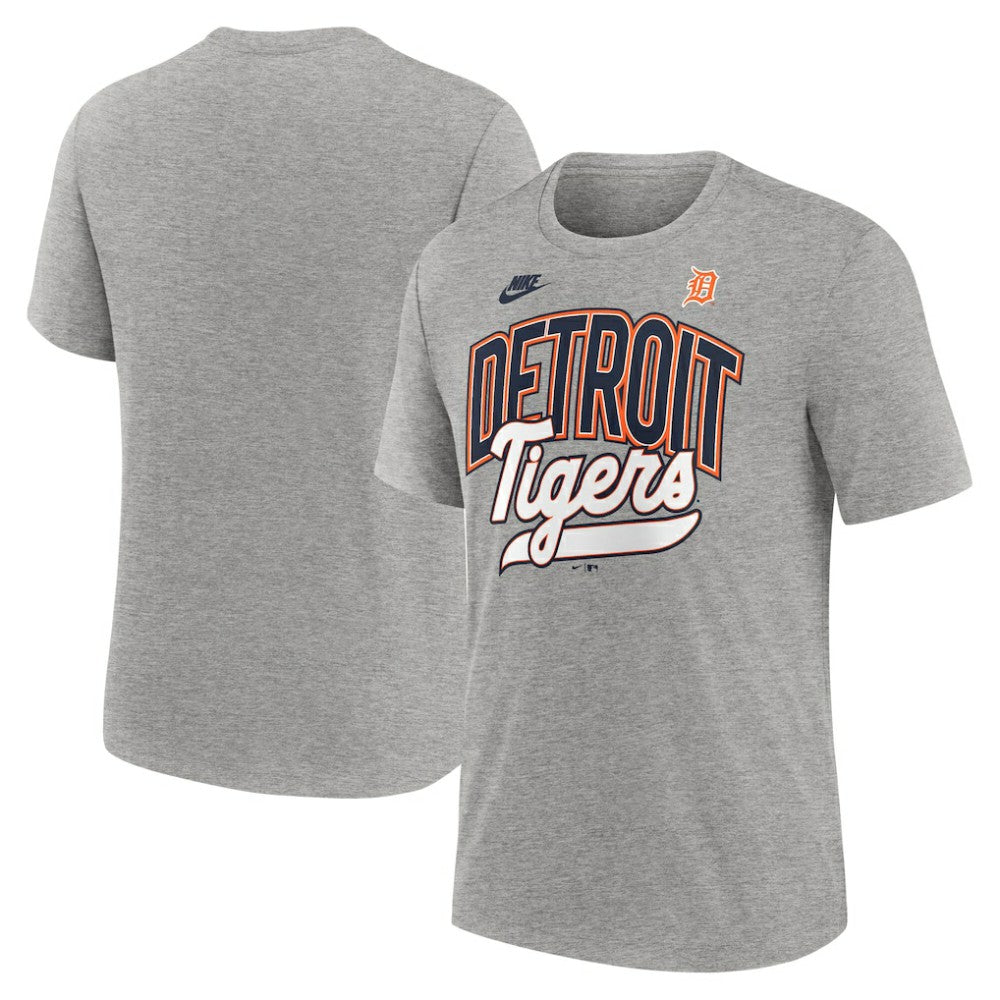 Detroit Tigers Cooperstown Collection Retro Tri-Blend T-Shirt Heather Gray | Nike