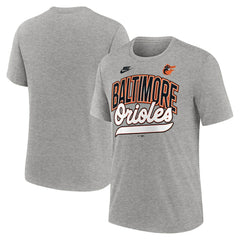 Baltimore Orioles Cooperstown Collection Retro Tri-Blend T-Shirt Heather Gray | Nike