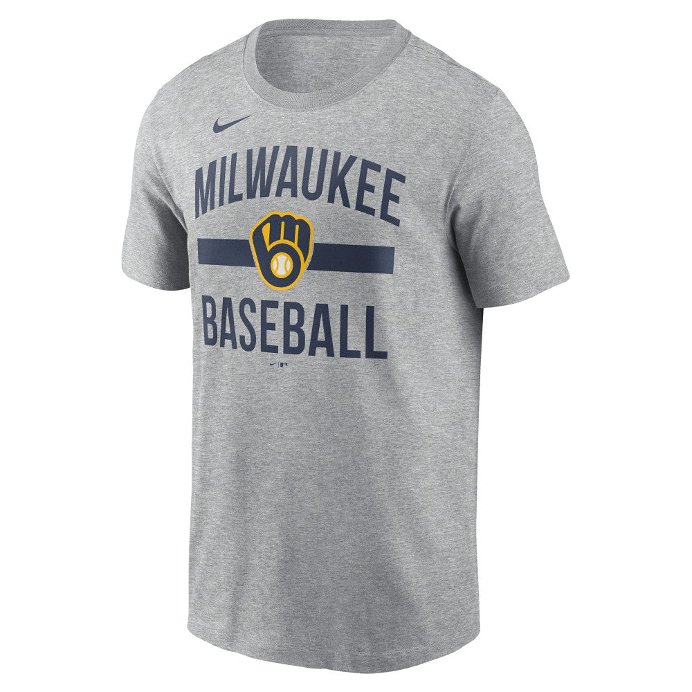 Milwaukee Brewers  Arched T-Shirt Heather Gray | Nike