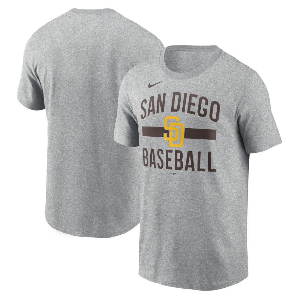 San Diego Padres  Arched T-Shirt Heather Gray | Nike