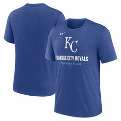 Kansas City Royals Logo Tri-Blend T-Shirt Heather Royal | Nike
