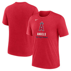 Los Angeles Angels Logo Tri-Blend T-Shirt Heather Red | Nike