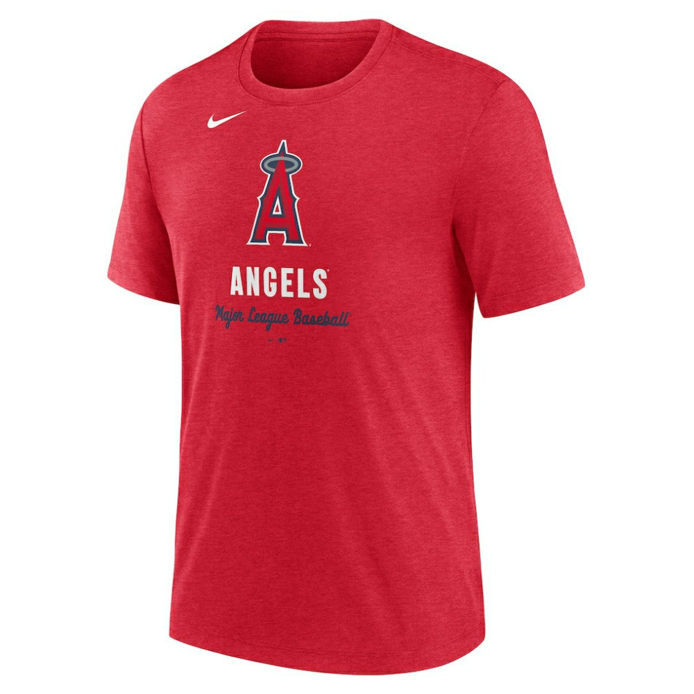 Los Angeles Angels Logo Tri-Blend T-Shirt Heather Red | Nike