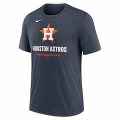 Houston Astros Logo Tri-Blend T-Shirt Heather Navy | Nike