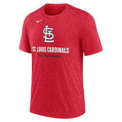 St. Louis Cardinals Logo Tri-Blend T-Shirt Heather Red | Nike