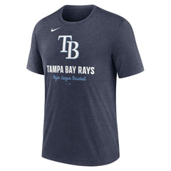Tampa Bay Rays Logo Tri-Blend T-Shirt Heather Navy | Nike
