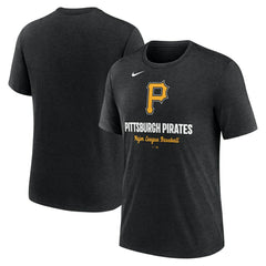 Pittsburgh Pirates Logo Tri-Blend T-Shirt Heather Black | Nike
