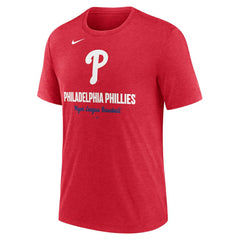 Philadelphia Phillies Logo Tri-Blend T-Shirt Heather Red | Nike