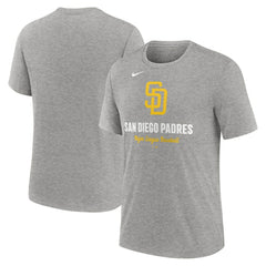 San Diego Padres Logo Tri-Blend T-Shirt Heather Gray | Nike