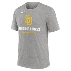 San Diego Padres Logo Tri-Blend T-Shirt Heather Gray | Nike