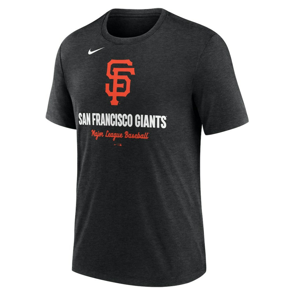 San Francisco Giants Logo Tri-Blend T-Shirt Heather Black | Nike