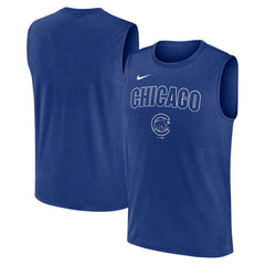 Chicago Cubs Knockout Dri-FIT Muscle Tank Top Royal | Nike