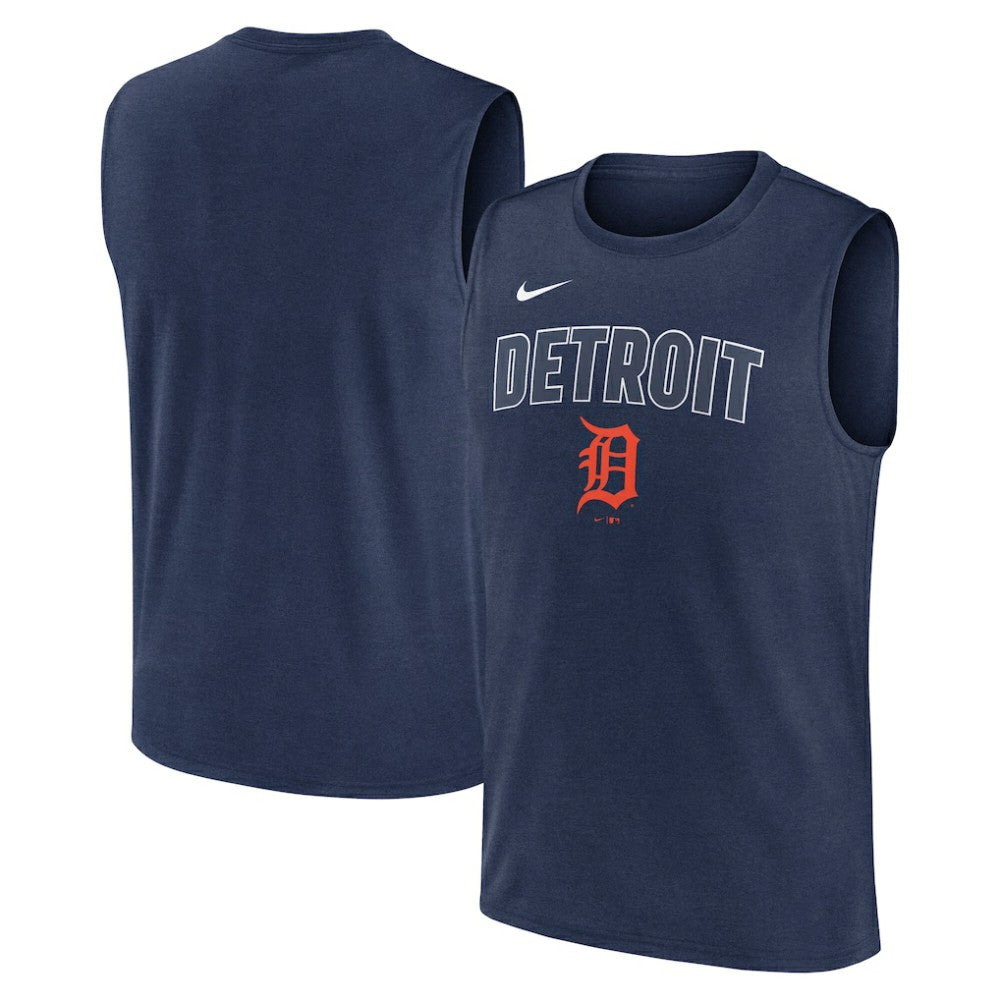 Detroit Tigers Knockout Dri-FIT Muscle Tank Top Navy | Nike