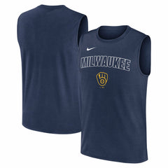 Milwaukee Brewers Knockout Dri-FIT Muscle Tank Top Navy | Nike