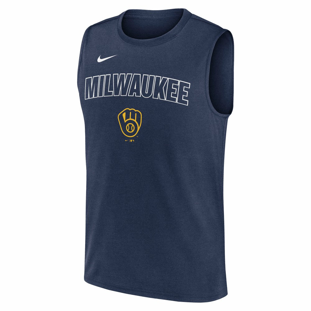 Milwaukee Brewers Knockout Dri-FIT Muscle Tank Top Navy | Nike