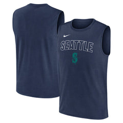 Seattle Mariners Knockout Dri-FIT Muscle Tank Top Navy | Nike