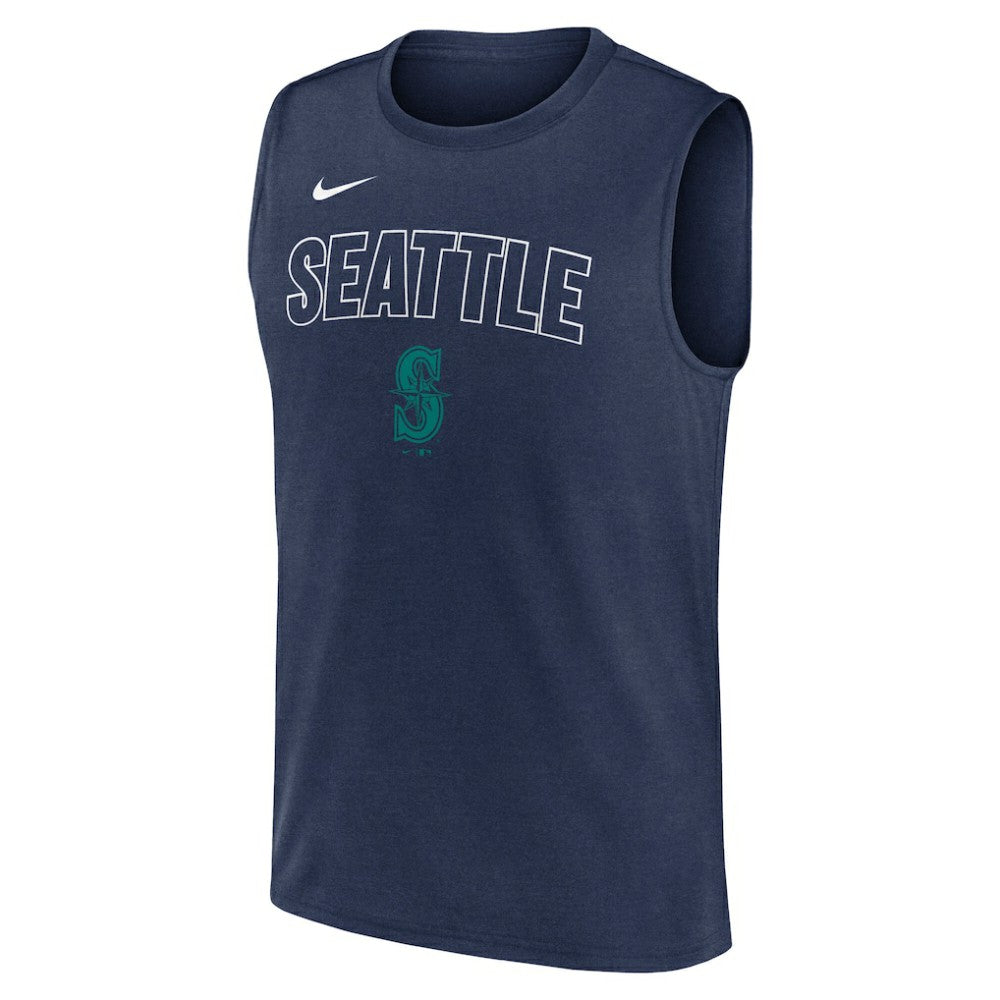 Seattle Mariners Knockout Dri-FIT Muscle Tank Top Navy | Nike