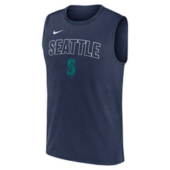 Seattle Mariners Knockout Dri-FIT Muscle Tank Top Navy | Nike