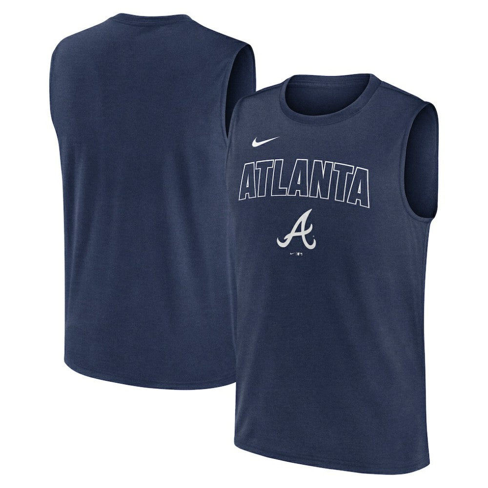 Atlanta Braves Knockout Dri-FIT Muscle Tank Top Navy | Nike