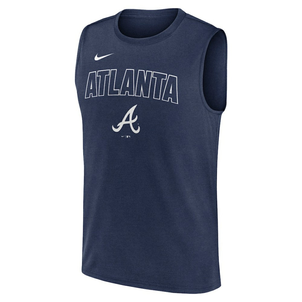 Atlanta Braves Knockout Dri-FIT Muscle Tank Top Navy | Nike