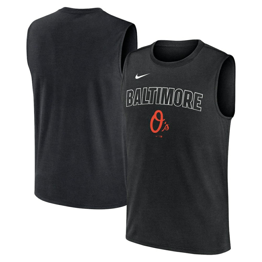 Baltimore Orioles Knockout Dri-FIT Muscle Tank Top Black | Nike
