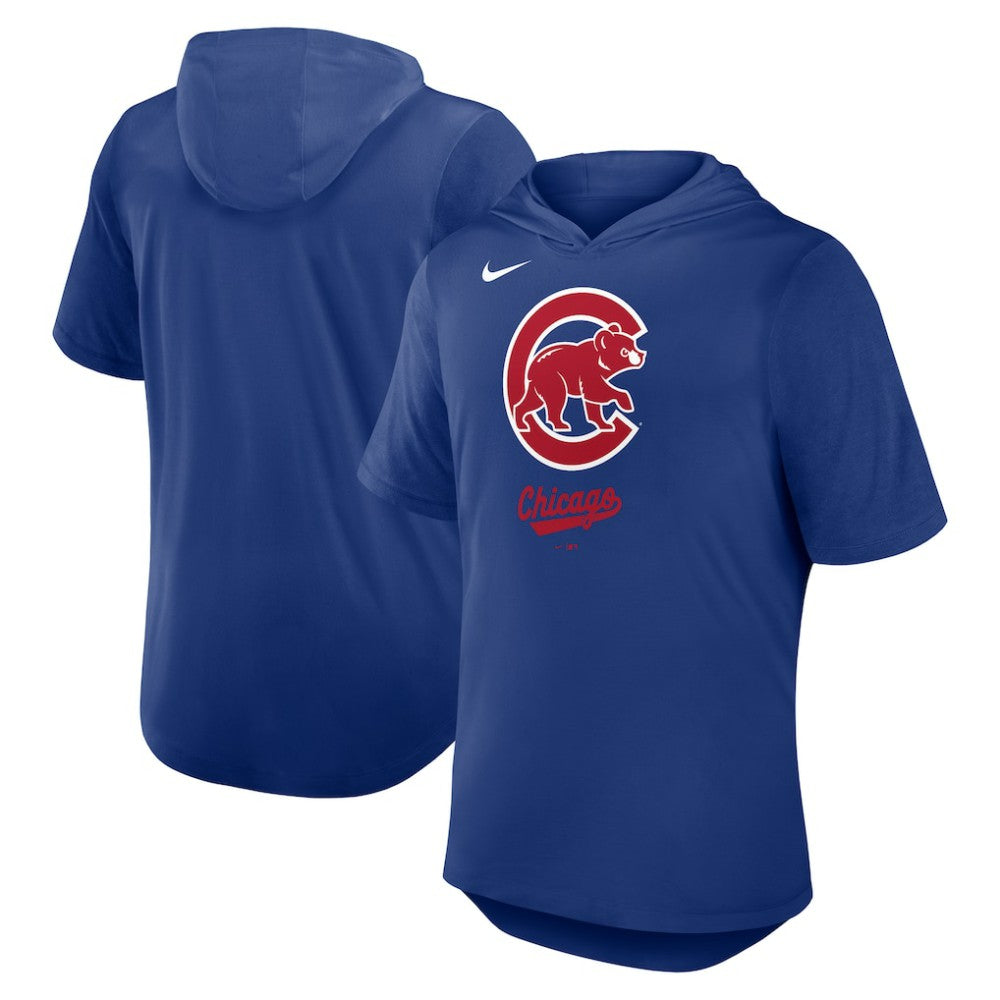 Chicago Cubs Tri-Blend Hoodie T-Shirt Royal | Nike