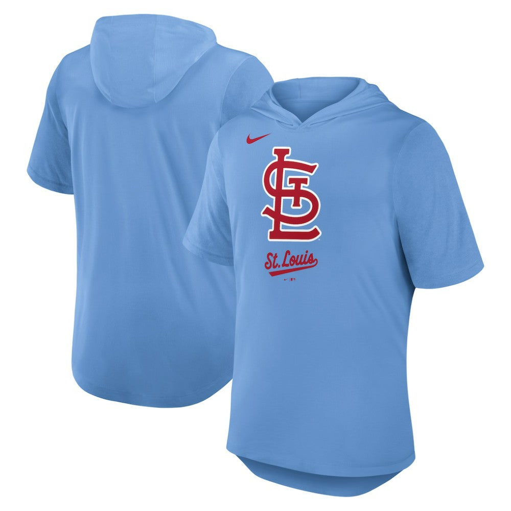St. Louis Cardinals Tri-Blend Hoodie T-Shirt Light Blue | Nike