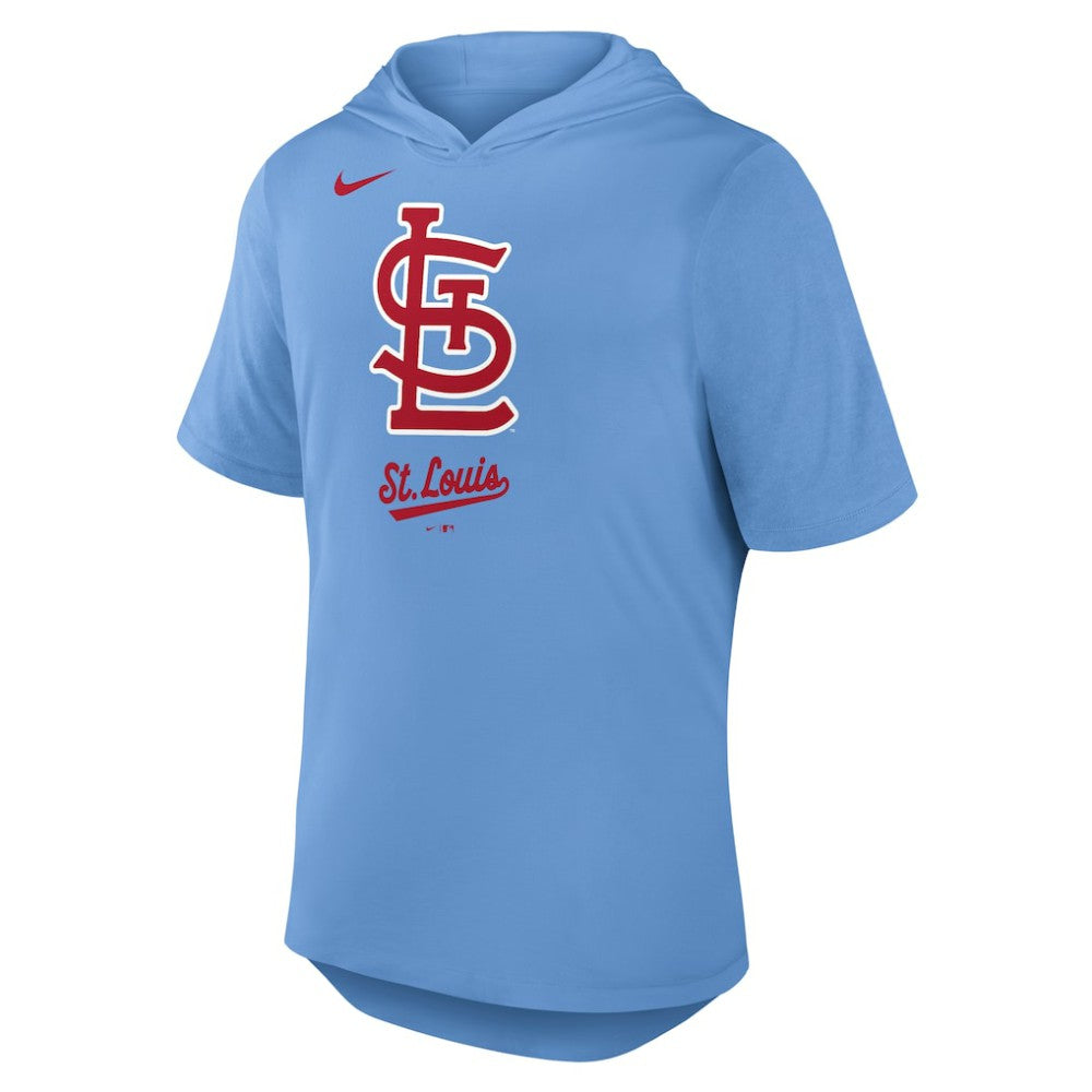 St. Louis Cardinals Tri-Blend Hoodie T-Shirt Light Blue | Nike