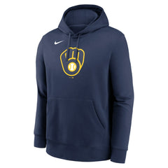 Milwaukee Brewers Logo Club Fleece Hoodie Navy | Nike