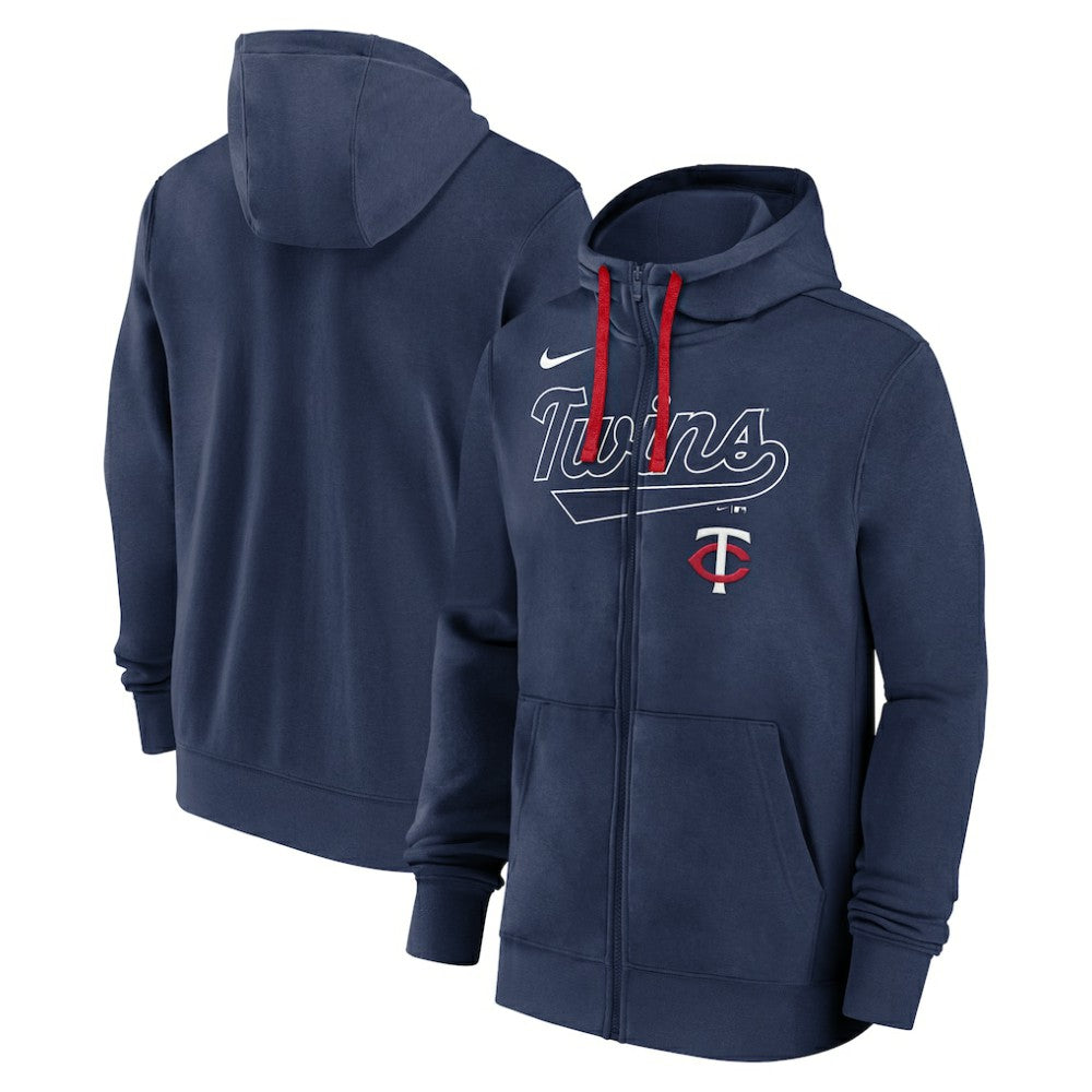 Minnesota Twins Knockout Script Full-Zip Hoodie Navy | Nike