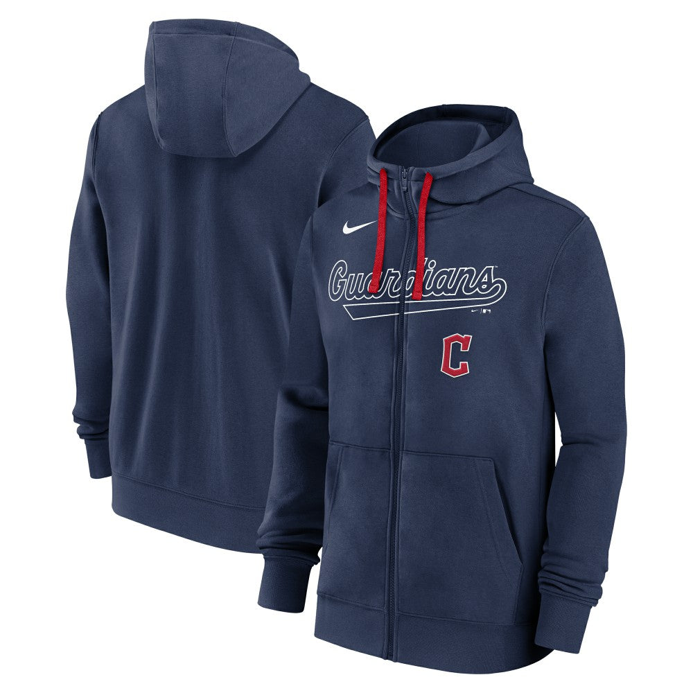 Cleveland Guardians Knockout Script Full-Zip Hoodie Navy | Nike