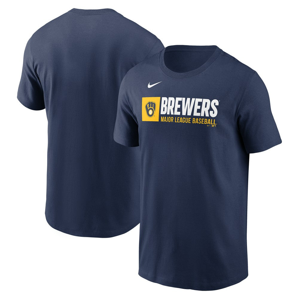 Milwaukee Brewers Team Block T-Shirt Navy | Nike