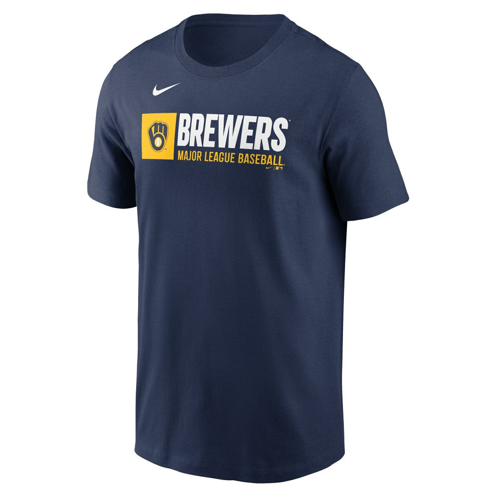 Milwaukee Brewers Team Block T-Shirt Navy | Nike