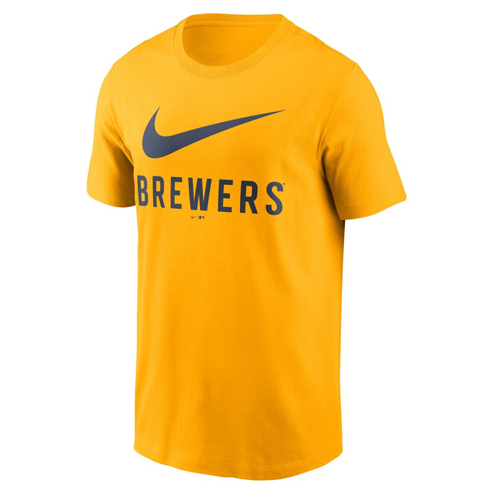 Milwaukee Brewers Swoosh T-Shirt Gold | Nike