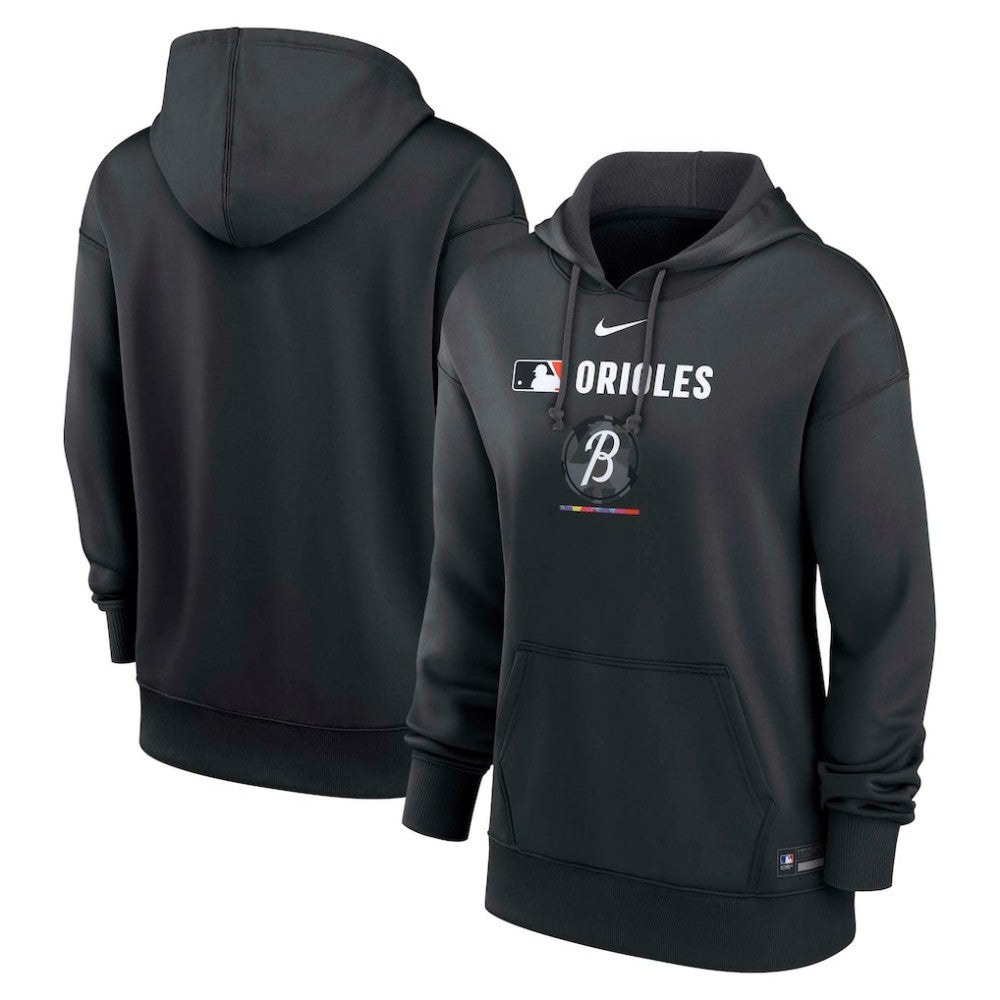 Baltimore Orioles Women's City Connect Authentic Collection Therma-FIT Hoodie Black | Nike