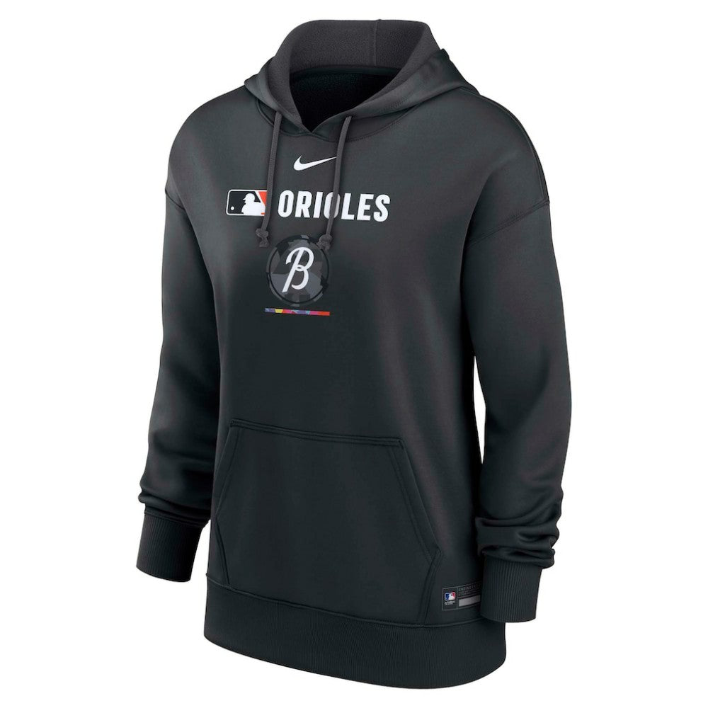 Baltimore Orioles Women's City Connect Authentic Collection Therma-FIT Hoodie Black | Nike