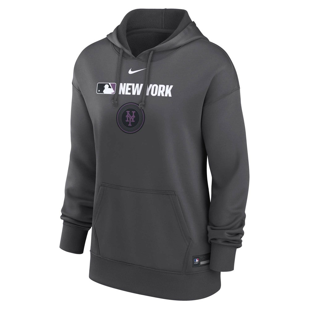 New York Mets Women's City Connect Authentic Collection Therma-FIT Hoodie Anthracite | Nike