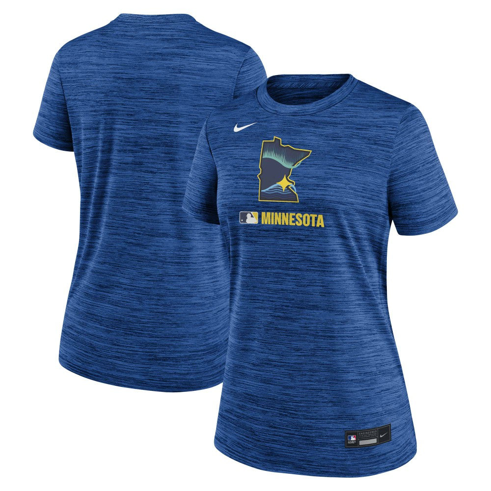 Minnesota Twins Women's Authentic Collection City Connect Velocity Dri-FIT T-Shirt Royal | Nike