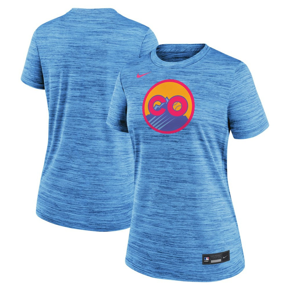 Colorado Rockies Women's 2025 City Connect Authentic Collection Velocity Dri-FIT T-Shirt Blue | Nike