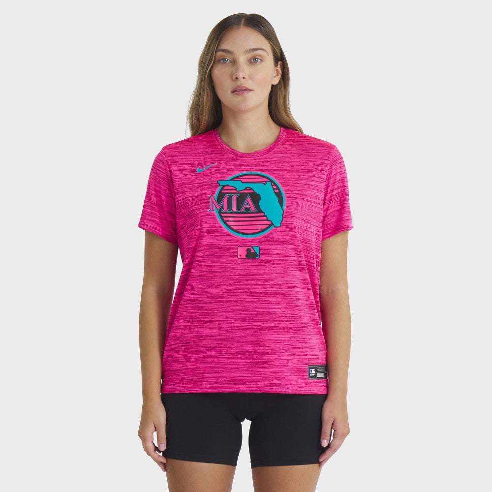 Miami Marlins Women's 2025 City Connect Authentic Collection Velocity Dri-FIT T-Shirt Pink | Nike