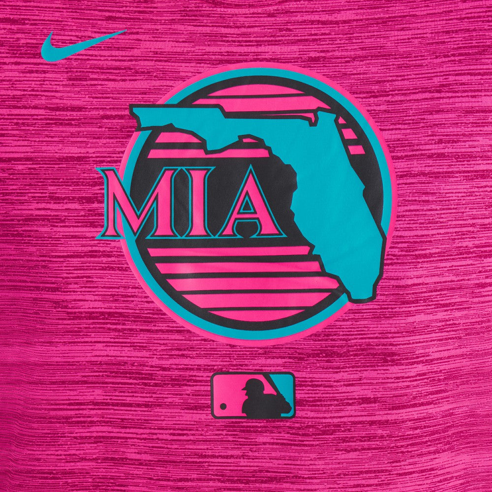 Miami Marlins Women's 2025 City Connect Authentic Collection Velocity Dri-FIT T-Shirt Pink | Nike