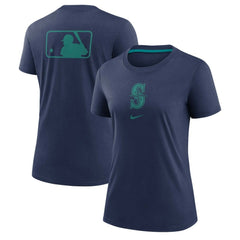 Seattle Mariners Women's Authentic Collection Early Work Tri-Blend T-Shirt Navy | Nike