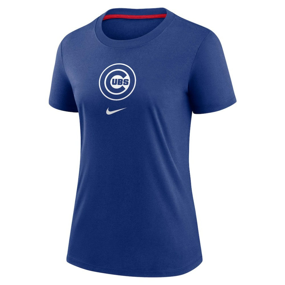 Chicago Cubs Women's Authentic Collection Early Work Tri-Blend T-Shirt Royal | Nike