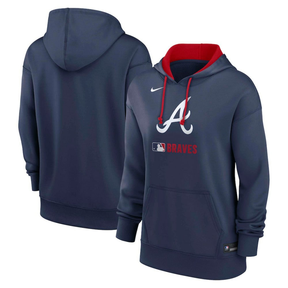 Atlanta Braves Women's Authentic Collection Therma-FIT Hoodie Navy | Nike