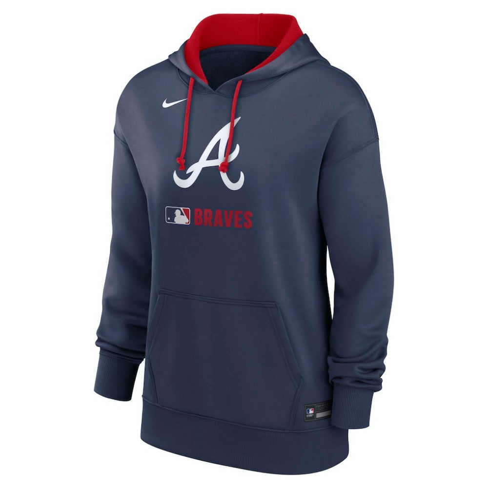 Atlanta Braves Women's Authentic Collection Therma-FIT Hoodie Navy | Nike